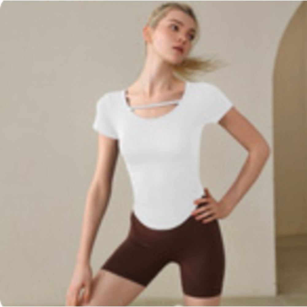 White Women's Top with Unique Neckline
